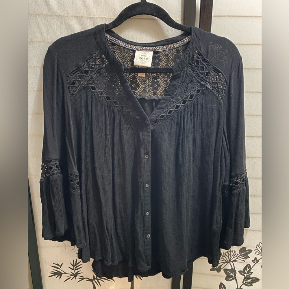 Knox Rose Boho Whimsygoth Top Lot 3 Embroidered Kimono Blouses M/L - Picture 2 of 13